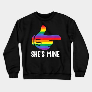 Shes Mine Lesbian Couple Rainbow Lgbt Pride Matching Crewneck Sweatshirt